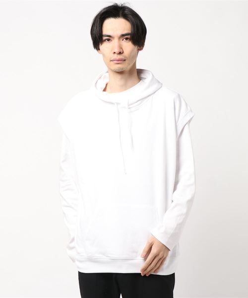 STYLEBLOCK（スタイルブロック）の「裏毛ビッグシルエットパーカーベスト（ベスト・メンズ・ホワイト/杢グレー/ブラック・M/L/LL）」の1枚目の写真