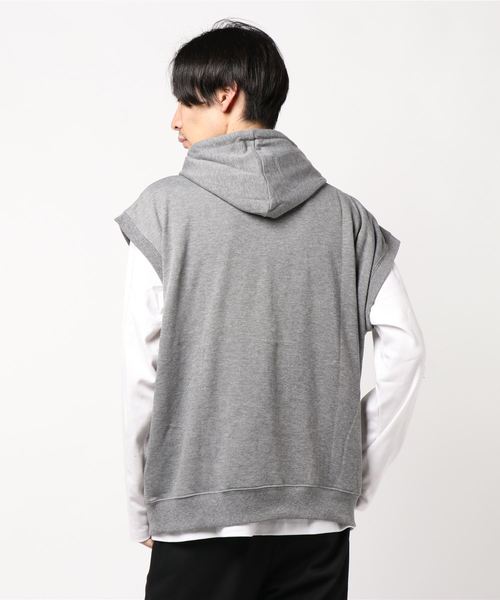 STYLEBLOCK（スタイルブロック）の「裏毛ビッグシルエットパーカーベスト（ベスト・メンズ・ホワイト/杢グレー/ブラック・M/L/LL）」の5枚目の写真