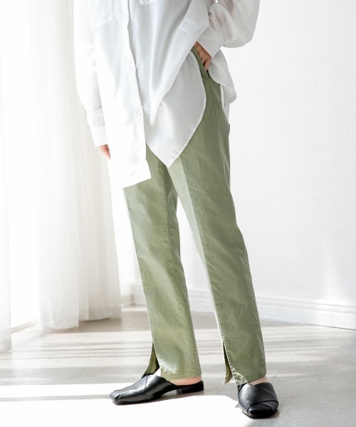 LOWRYS FARM（ローリーズファーム）の「アサスリットパンツ　869214（その他パンツ・レディース・ブラウン/ピンク/アイボリー/チャコールグレー/グリーン・MEDIUM/LARGE）」の4枚目の写真