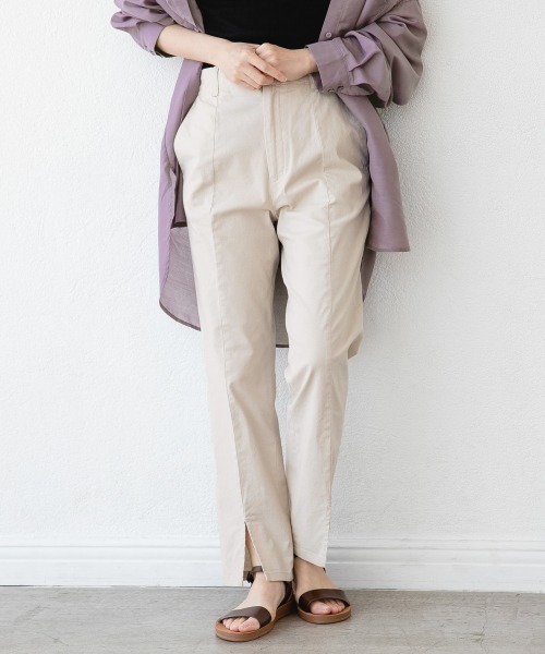 LOWRYS FARM（ローリーズファーム）の「アサスリットパンツ　869214（その他パンツ・レディース・ブラウン/ピンク/アイボリー/チャコールグレー/グリーン・MEDIUM/LARGE）」の2枚目の写真