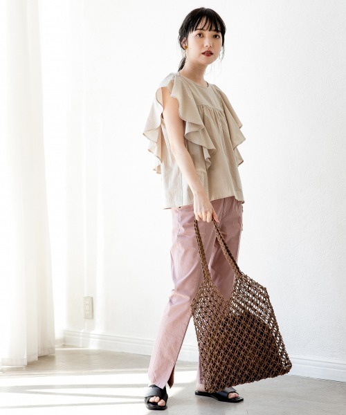 LOWRYS FARM（ローリーズファーム）の「アサスリットパンツ　869214（その他パンツ・レディース・ブラウン/ピンク/アイボリー/チャコールグレー/グリーン・MEDIUM/LARGE）」の21枚目の写真