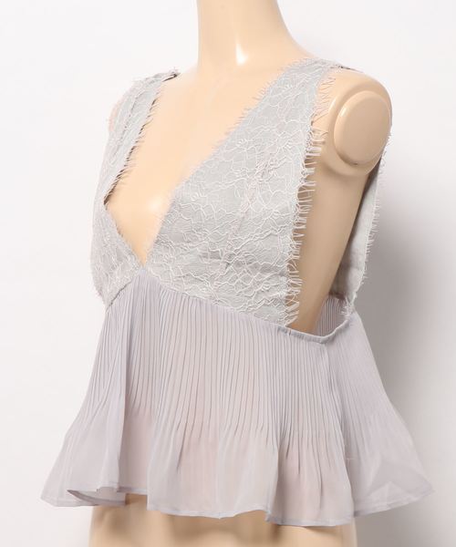 flower(フラワー)の「ビューティービスチェ(タンクトップ・レディース・アッシュグレー/アイボリー・FREE)」の4枚目の写真