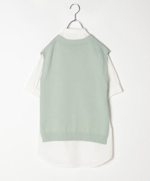 GLOBAL WORK（グローバルワーク）の「【キッズ】ベストSETシャツワンピ7分袖/878706（ワンピース・キッズ・オフホワイト/ライトグリーン・120cm/100cm/110cm/130cm/140cm）」の13枚目の写真