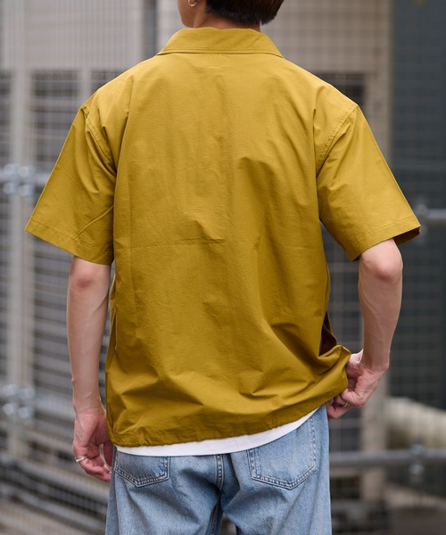 BIG MIKE(ビッグマイク)の「BIG MIKE SHORT SLEEVE RIPSTOP COACH JACKET (ビッグマイク 半袖リップストップコーチジャケット)(シャツ/ブラウス・メンズ・イエロー/グリーン/ブラック・M/L/XL)」の21枚目の写真