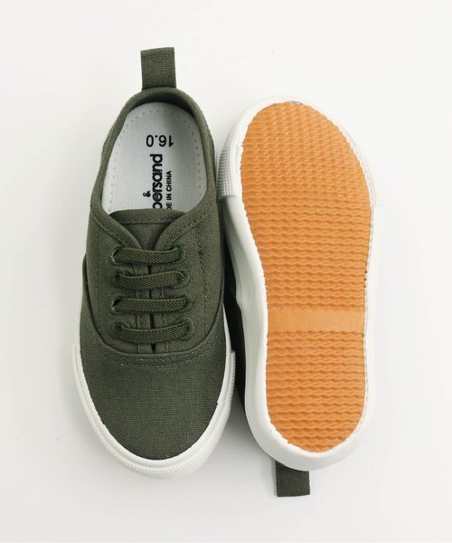 Ampersand（アンパサンド）の「/トドラーキャンバススニーカー（スニーカー・キッズ・ブラック/カーキ/ピンク/ベージュ・18/17/19/16）」の5枚目の写真