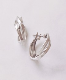 TAKE-UP（テイクアップ）の「K14/K10ヒネリツインフープ( ＷG)（ピアス（両耳用））」