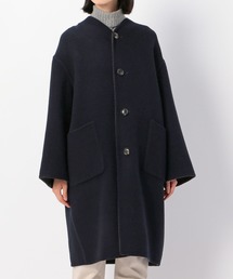LE GLAZIK | 【LE GLAZIK】ウールナイロンモッサ リバーロングコート WOMEN(ノーカラーコート)