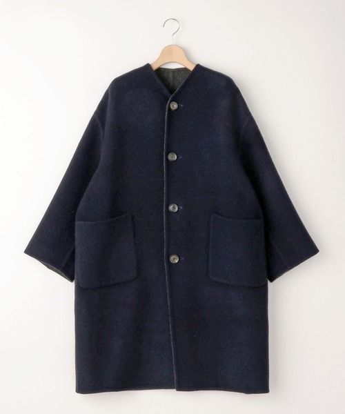 LE GLAZIK ウールナイロンモッサ リバーロングコート