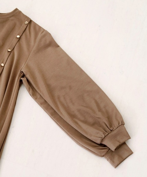 Bou Jeloud（ブージュルード）の「サイドスリットボタン付き長袖ワンピース（ワンピース・レディース・チャコールグレー/ブラック/グリーン/A/B/C/D・38/TALL）」の18枚目の写真