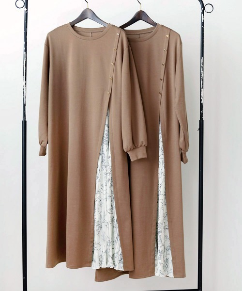 Bou Jeloud（ブージュルード）の「サイドスリットボタン付き長袖ワンピース（ワンピース・レディース・チャコールグレー/ブラック/グリーン/A/B/C/D・38/TALL）」の16枚目の写真