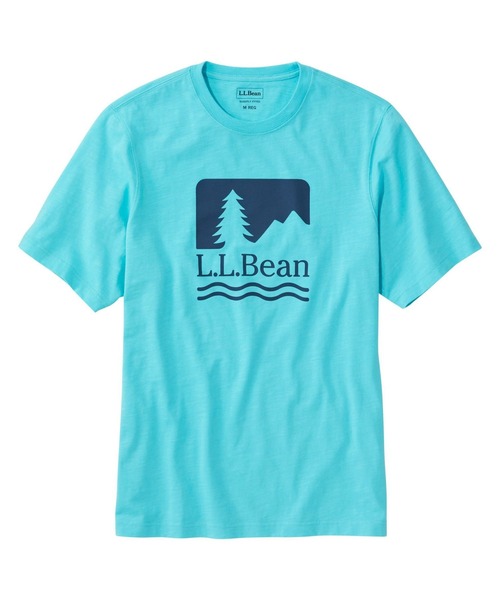 L.L.Bean(エルエルビーン)の「レイクウォッシュ・オーガニック・コットン・グラフィック・ティ、半袖 ジャパン・フィット(Tシャツ/カットソー・メンズ・ダークグリーン/グレー/レッド/インディゴブルー/グリーン/マスタード/ブルー系その他/ダークネイビー/カーキ/ホワイト/スカイブルー/ネイビー・SMALL/MEDIUM/LARGE/X-LARGE/XX-LARGE)」の1枚目の写真