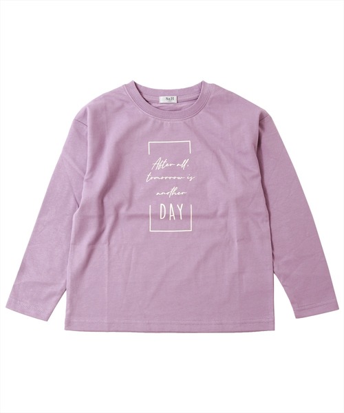 S&H（エスアンドエイチ）の「天竺・ドロップショルダープリント長袖Tシャツ（Tシャツ/カットソー・キッズ・オートミール/ブルー/ブラウン/オフホワイト/ダークグリーン/ベージュ/カーキ/グレー/グリーン/キャメル/ホワイト/サックスブルー/キナリ/パープル/アイボリー/チャコールグレー/インディゴブルー/レッド/ワインレッド/ネイビー・100cm/110cm/120cm/130cm/140cm/150cm）」の17枚目の写真