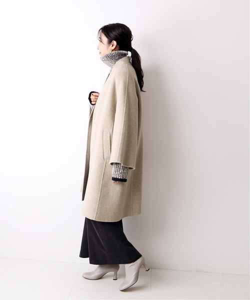 journal standard L'essage（ジャーナルスタンダードレサージュ）の「メリンプテントシルエットコート◆（テーラードジャケット・レディース・ベージュ/ピンク/チャコールグレー・FREE）」の7枚目の写真