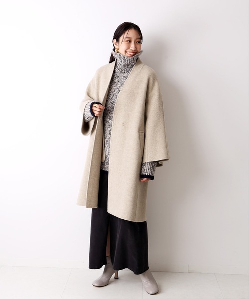 journal standard L'essage（ジャーナルスタンダードレサージュ）の「メリンプテントシルエットコート◆（テーラードジャケット・レディース・ベージュ/ピンク/チャコールグレー・FREE）」の4枚目の写真