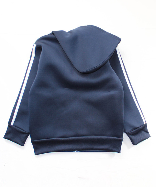 THE CASUAL（カジュアル）の「2本ライン ジップアップ パーカー サンドイッチダンボール キッズ（パーカー・キッズ・ネイビー/杢グレー/ブラック/ブラック系その他・130cm/150cm/120cm/160cm/140cm/110cm）」の8枚目の写真