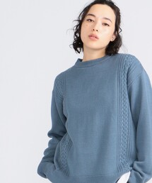 【UNISEX】【洗える】ケーブルクルーセーター