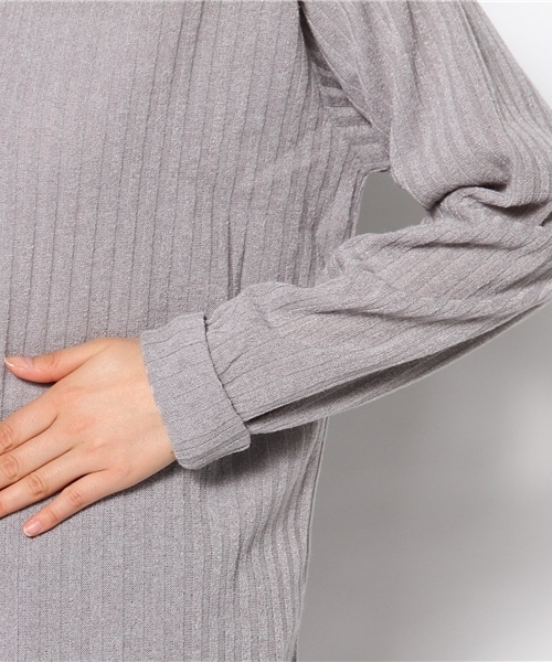 Kastane(カスタネ)の「【Kastane】ハイネックリブプルオーバー(Tシャツ/カットソー・レディース・アイボリー/グレー/ボルドー/ネイビー・FREE)」の9枚目の写真