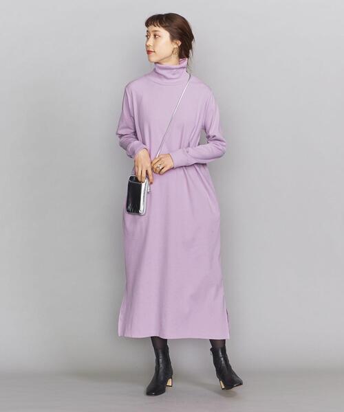 BEAUTY&YOUTH UNITED ARROWS(ビューティーアンドユースユナイテッドアローズ)の「BY テレコIラインタートルネックロングスリーブワンピース2 ◆(ワンピース・レディース・ブラック/ライラック/ベージュ・FREE)」の21枚目の写真