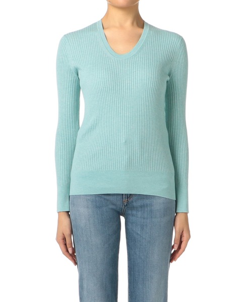 Estnation コットンカシミヤuネックリブニット ニット セーター Estnation エストネーション 公式通販