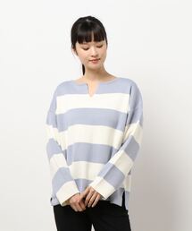 Te chichi TERRASSE | ボーダーキーネックプルオーバー(ニット/セーター)