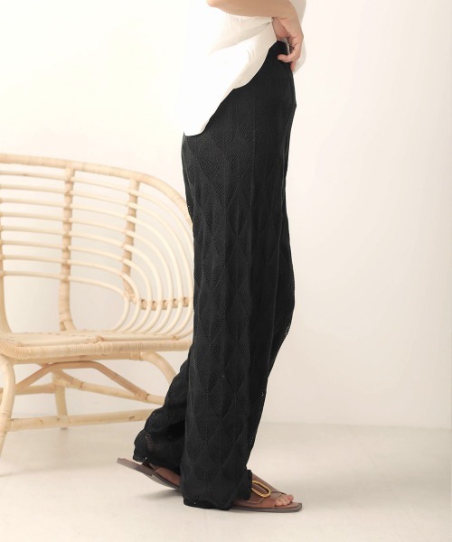 Bab(バブ)の「【WEB限定】クロシェニットパンツ(その他パンツ・レディース・ブラック/ブラウン/アイボリー・38)」の22枚目の写真