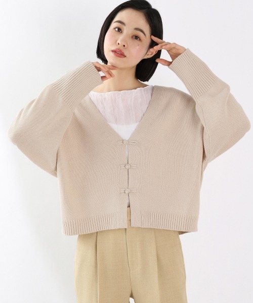 LOWRYS FARM（ローリーズファーム）の「チャイナシャツカーデＬＳ　937211（カーディガン/ボレロ・レディース・アイボリー/ブラック/レッド・FREE）」の2枚目の写真