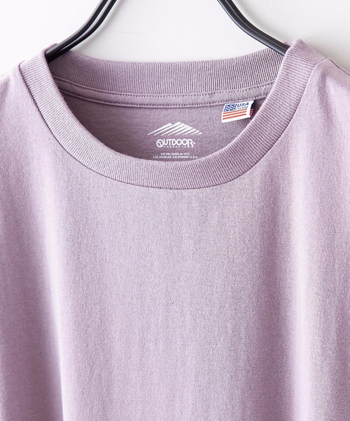 OUTDOOR PRODUCTS（アウトドアプロダクツ）の「【OUTDOOR PRODUCTS】ＵＳＡコットンヘビーウェイトＴシャツ　5分袖　オーバーサイズ/ビッグシルエット（Tシャツ/カットソー・レディース・ホワイト/ブラック/ベージュ/ミント/ダークパープル・FREE）」の6枚目の写真
