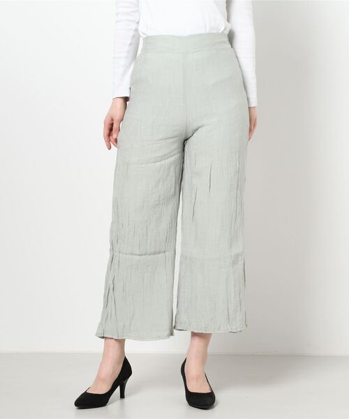 STYLEBLOCK(スタイルブロック)の「ワッシャーポプリンしわ加工パンツ(その他パンツ・レディース・ブラウン/ブラック/ミント・M)」の4枚目の写真