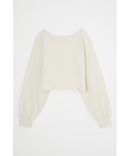 MOUSSY(マウジー)の「BACK LACE UP CROPPED トップス(Tシャツ/カットソー・レディース・アイボリー/ブラウン/カーキ/パープル・FREE)」の7枚目の写真