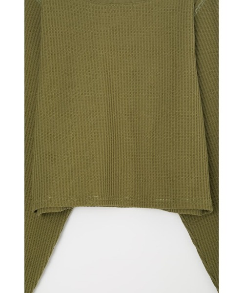 MOUSSY(マウジー)の「BACK LACE UP CROPPED トップス(Tシャツ/カットソー・レディース・アイボリー/ブラウン/カーキ/パープル・FREE)」の8枚目の写真