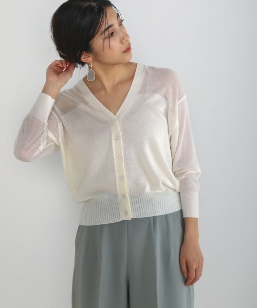 Bou Jeloud（ブージュルード）の「【速乾】グラデーションシアーカーディガン（カーディガン/ボレロ・レディース・ホワイト/ライトグレー/ブラック/グリーン・FREE）」の2枚目の写真