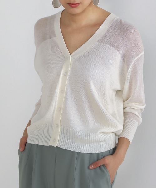 Bou Jeloud（ブージュルード）の「【速乾】グラデーションシアーカーディガン（カーディガン/ボレロ・レディース・ホワイト/ライトグレー/ブラック/グリーン・FREE）」の18枚目の写真