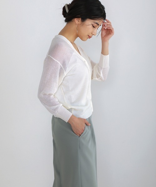 Bou Jeloud（ブージュルード）の「【速乾】グラデーションシアーカーディガン（カーディガン/ボレロ・レディース・ホワイト/ライトグレー/ブラック/グリーン・FREE）」の22枚目の写真