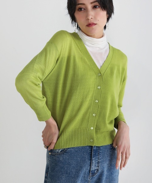 Bou Jeloud（ブージュルード）の「【速乾】グラデーションシアーカーディガン（カーディガン/ボレロ・レディース・ホワイト/ライトグレー/ブラック/グリーン・FREE）」の21枚目の写真