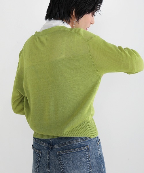 Bou Jeloud（ブージュルード）の「【速乾】グラデーションシアーカーディガン（カーディガン/ボレロ・レディース・ホワイト/ライトグレー/ブラック/グリーン・FREE）」の5枚目の写真