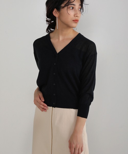 Bou Jeloud（ブージュルード）の「【速乾】グラデーションシアーカーディガン（カーディガン/ボレロ・レディース・ホワイト/ライトグレー/ブラック/グリーン・FREE）」の6枚目の写真