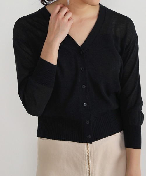 Bou Jeloud（ブージュルード）の「【速乾】グラデーションシアーカーディガン（カーディガン/ボレロ・レディース・ホワイト/ライトグレー/ブラック/グリーン・FREE）」の10枚目の写真