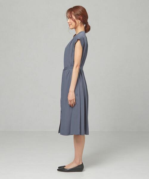 closet story（クローゼットストーリー）の「＜closet story＞□スタンド ギャザー BLT ワンピース -手洗い可能-（ワンピース・レディース・ベージュ/ロイヤルブルー・FREE）」の4枚目の写真