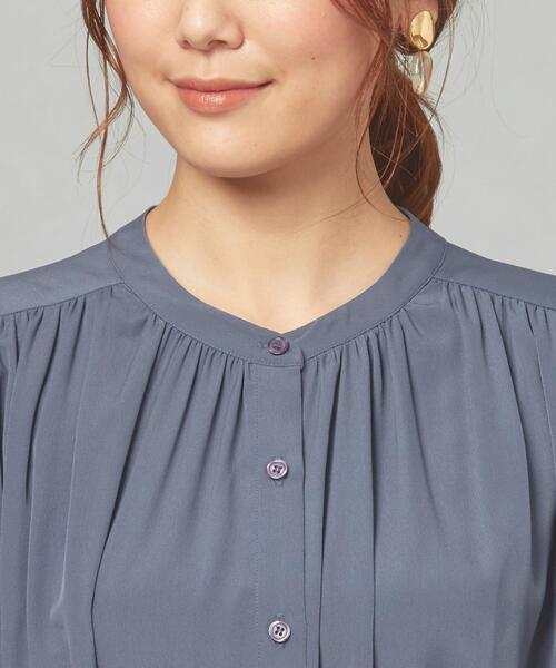 closet story（クローゼットストーリー）の「＜closet story＞□スタンド ギャザー BLT ワンピース -手洗い可能-（ワンピース・レディース・ベージュ/ロイヤルブルー・FREE）」の6枚目の写真