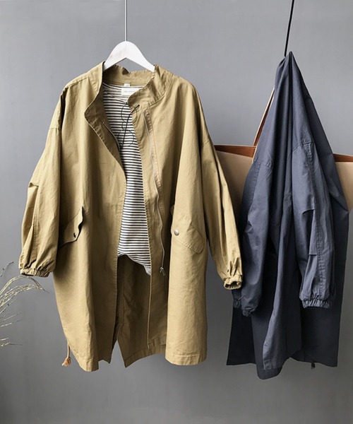 セール】無地スタンドカラーコート（ステンカラーコート）｜aimoha