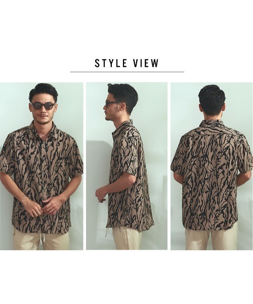 GOSTAR DE FUGA（ゴスタール ジフーガ）の「『GOSTAR DE FUGA』ゼブラ総柄半袖シャツ（シャツ/ブラウス・メンズ・ホワイト/ベージュ・M/L）」の10枚目の写真