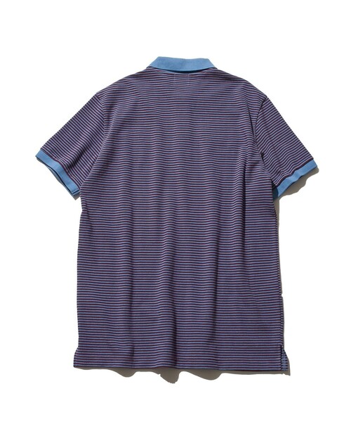 J.PRESS(ジェイプレス)の「アメリカンコットン 鹿の子 バックブル ボーダーポロシャツ(ポロシャツ・メンズ・ブラウン系1/グリーン系1/ネイビー系1/レッド系1・MEDIUM/LARGE/X-LARGE)」の5枚目の写真