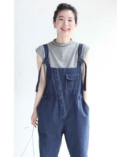 cawaii（カワイイ）の「低身長も高身長も。長さ調節可能なスッキリ見えサロペット（サロペット/オーバーオール・レディース・ブルー・FREE）」の4枚目の写真