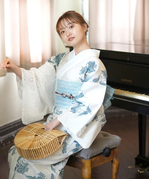 utatane（ウタタネ）の「選べる浴衣4点セット 片袖＆衿コットン