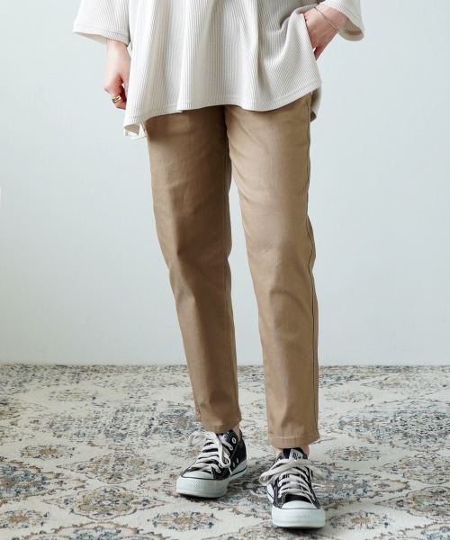 LUPILIEN(ルピリアン)の「人気定番◆ゆるりらストレッチテーパードパンツ(その他パンツ・レディース・ベージュ/カーキ/オフホワイト/チャコールグレー/ライトグレー/ネイビー・S/M/L)」の4枚目の写真