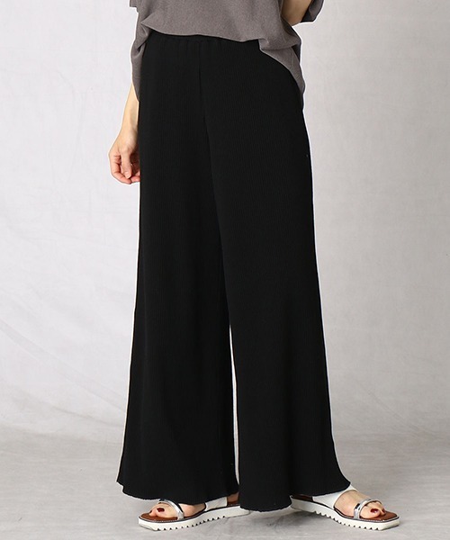 Comme　Ca　Mature（コムサマチュア）の「ジャージーテレコ　ワイドパンツ（その他パンツ・レディース・ブラック/アイボリー/ブラウン・MEDIUM/LARGE）」の3枚目の写真