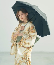 セール】カットワークレース刺繍日傘【UV加工】バンブー（長傘