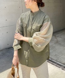 CAPRICIEUX LE'MAGE | シアースリーブワークシャツ(シャツ/ブラウス)