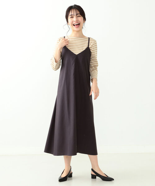 BEAMS HEART（ビームスハート）の「BEAMS HEART / バックレースアップ キャミワンピース（ワンピース・レディース・チャコールグレー/ブラウン/サックスブルー・FREE）」の8枚目の写真