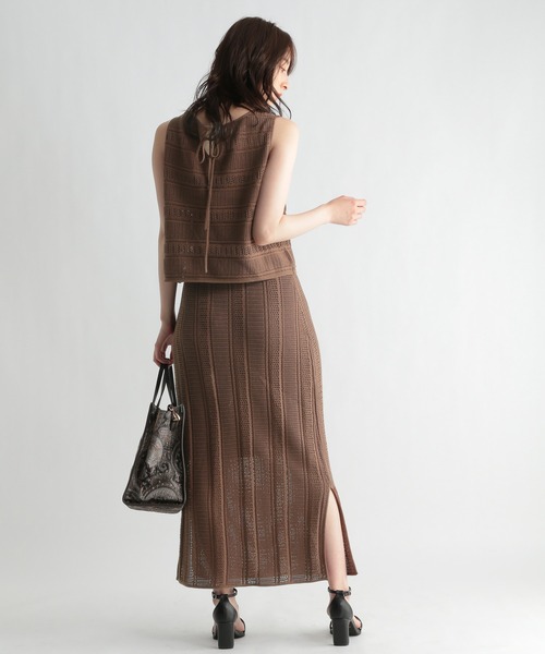 Andemiu（アンデミュウ）の「スカシガラSETUPワンピース956858（ワンピース・レディース・ブラック/ブラウン/アイボリー・FREE）」の21枚目の写真